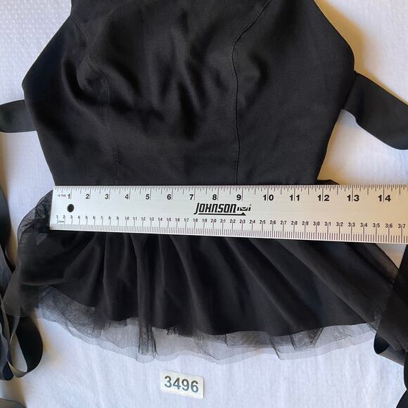 Women’s Sleeveless Backless Peplum Blouse size XS, Black, Mesh Details - Picture 5 of 10